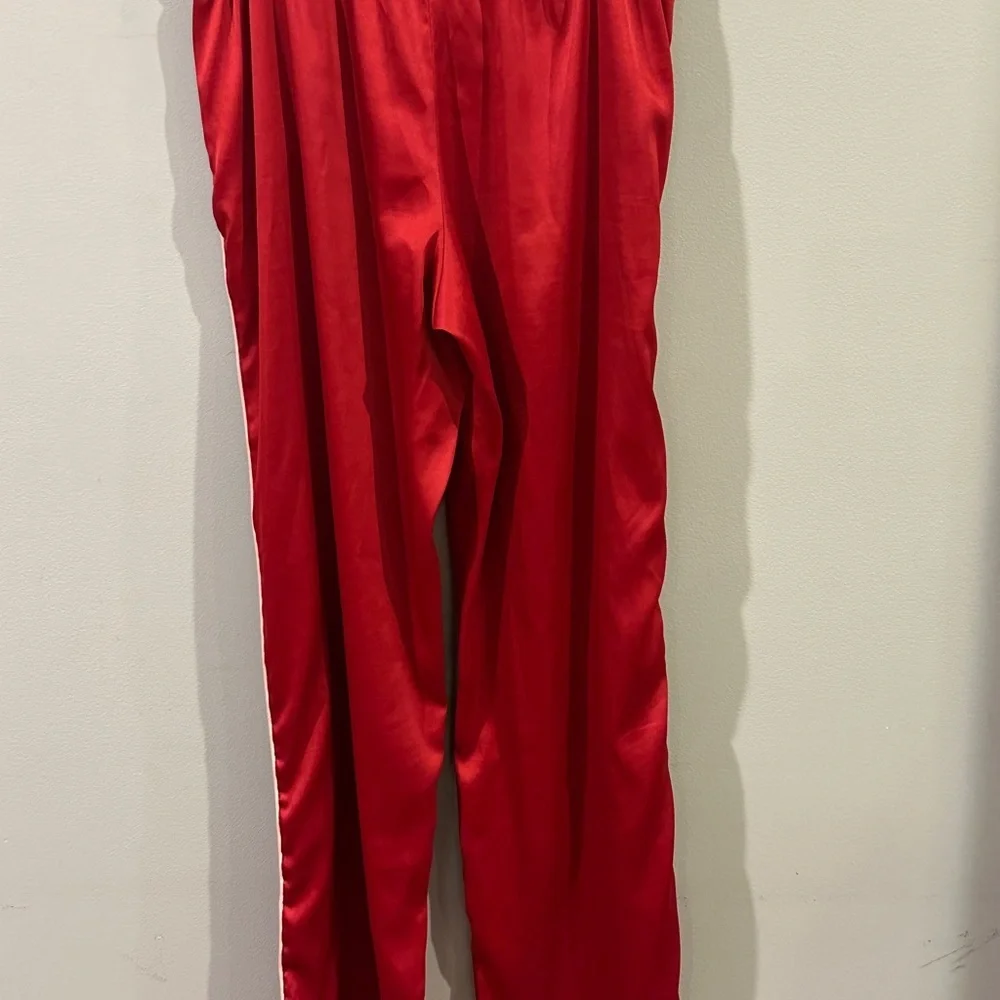 Victoria’s Secret Satin Pajama Pants Red Lounge Pants Size Small Silky Sleepwear
